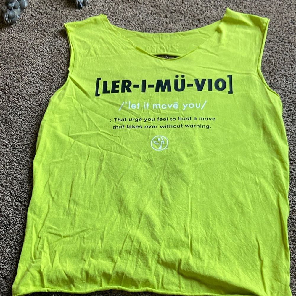 Zumba Bright Yellow Graphic Tank Top